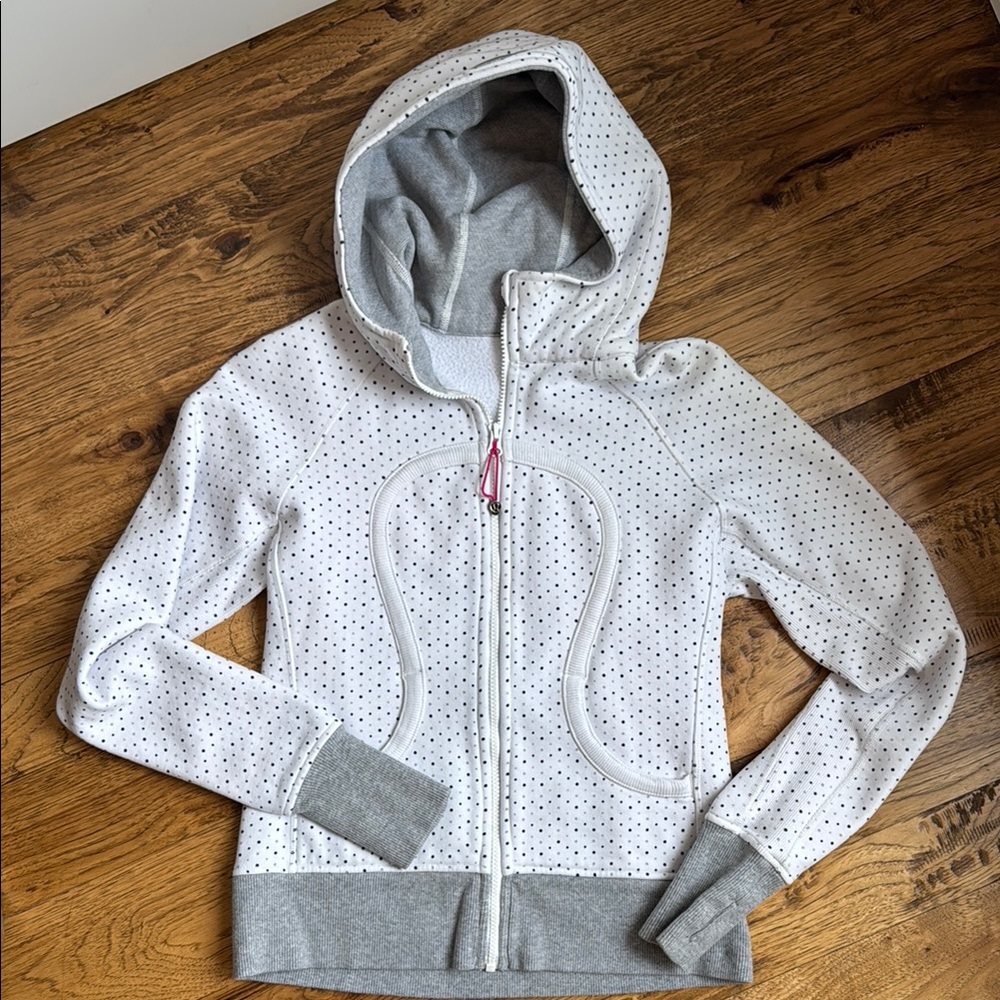 Lululemon White and Gray Zip-Up Hoodie 6
